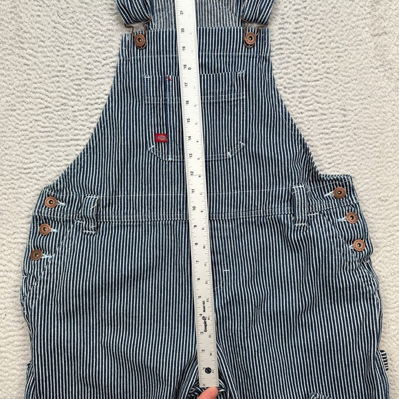 Dickies Hickory Striped Navy & White Bib Overalls size Small Womens/Unisex - Picture 10 of 16